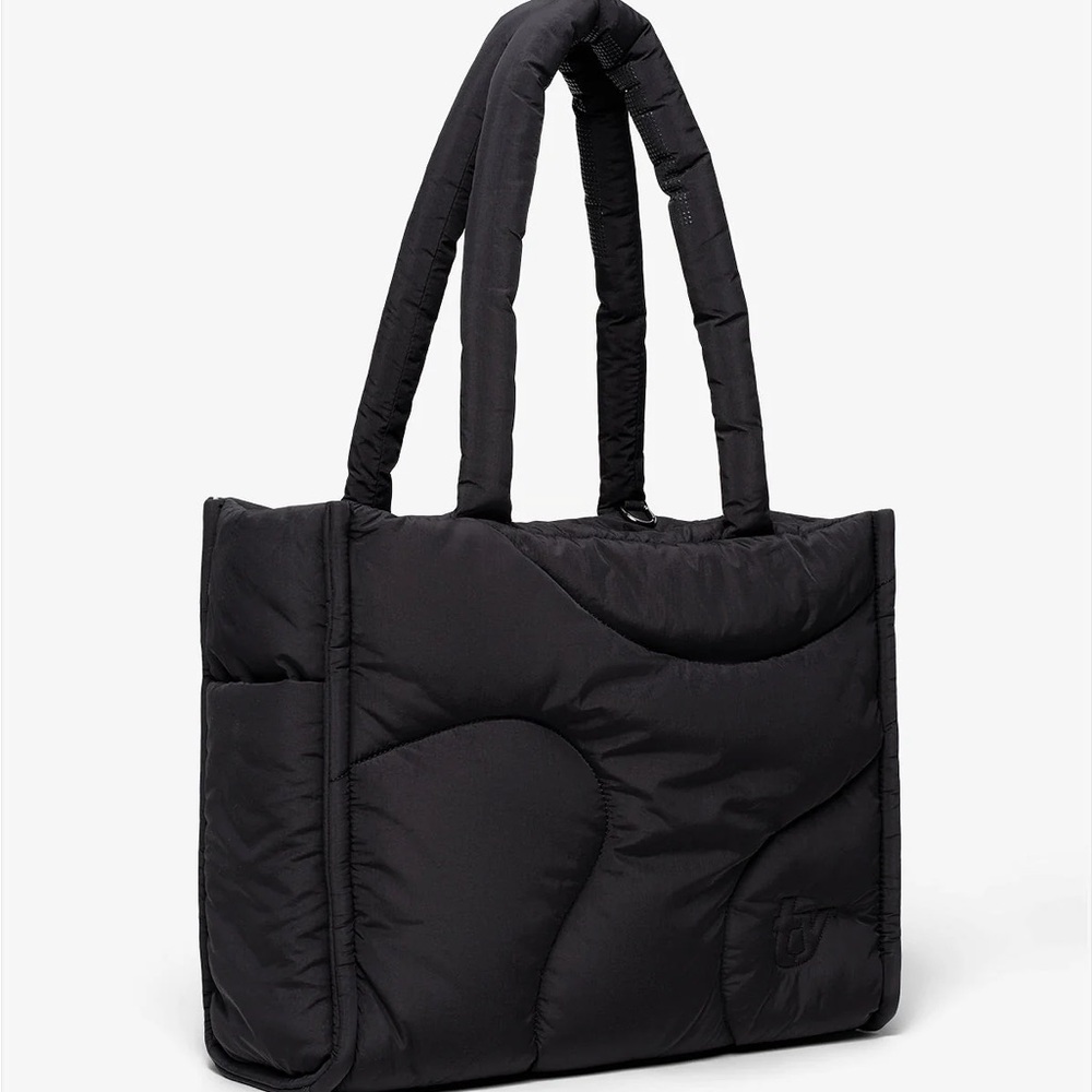 Thirty years- drift tote- Elegant Black Quilted Tote Bag